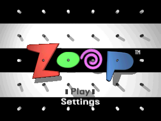 Zoop title screen for Playstation
